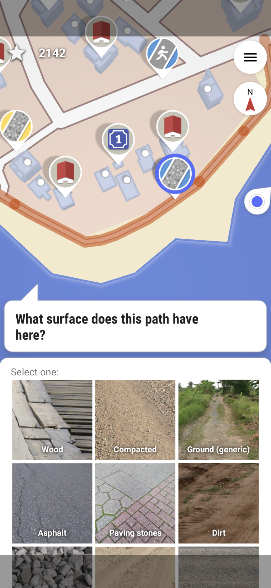 A screenshot of the StreetComplete app