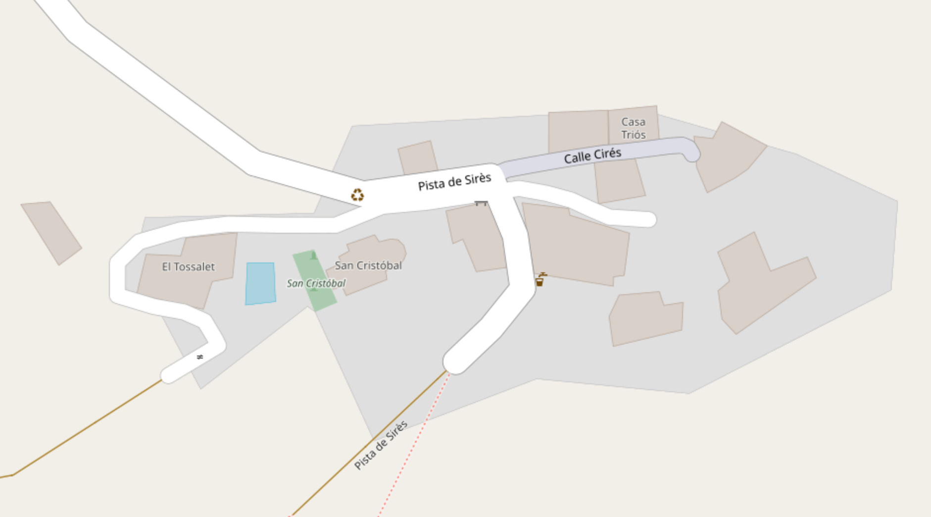 OSM in the town of Cirés